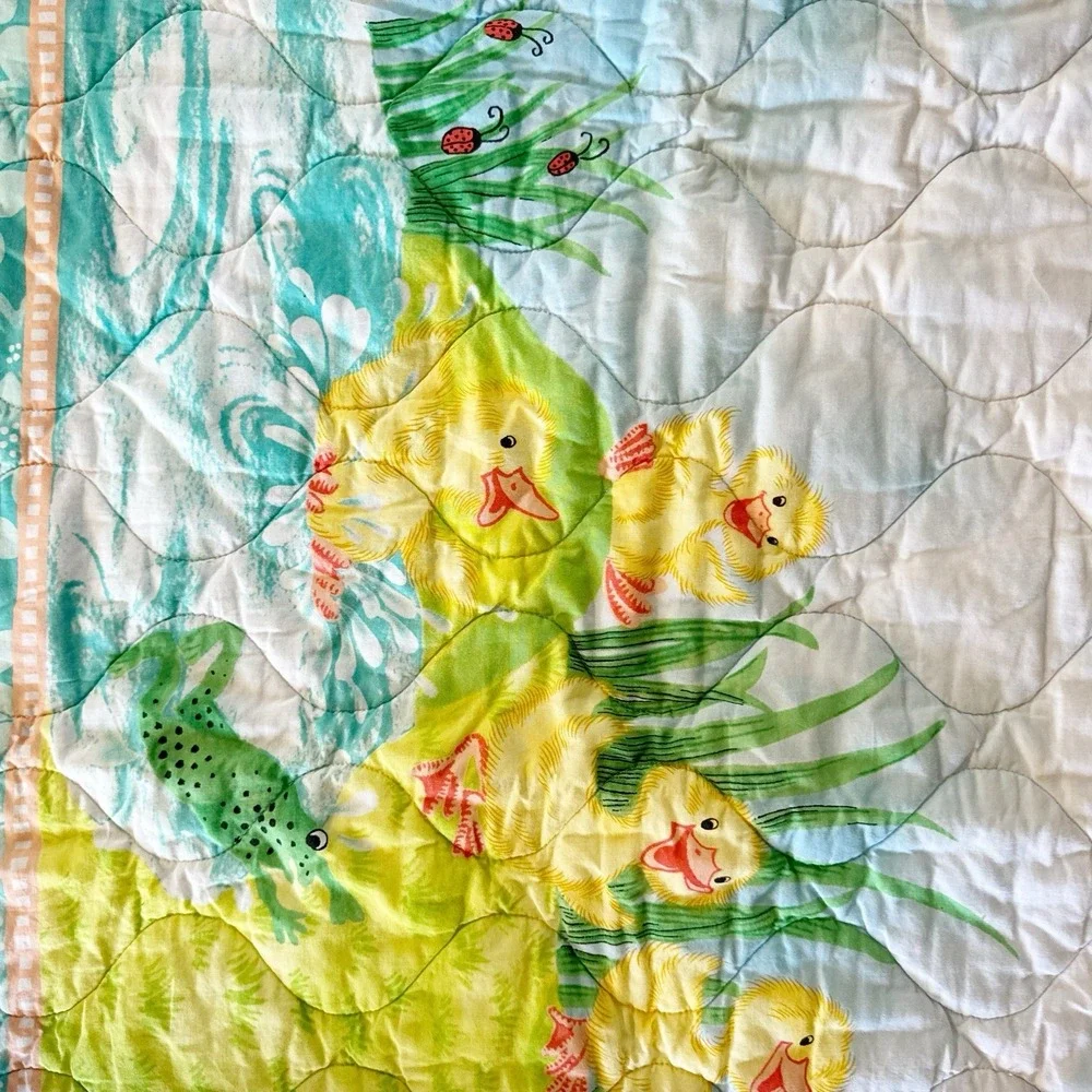 Handmade Quilt By TheGirlsGetCreative Ducky Baby Quilt Blanket Blankie Satin